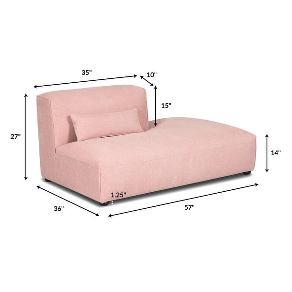 Poly and Bark Infina Right Armless Chaise Modular Sofa Bed Bath