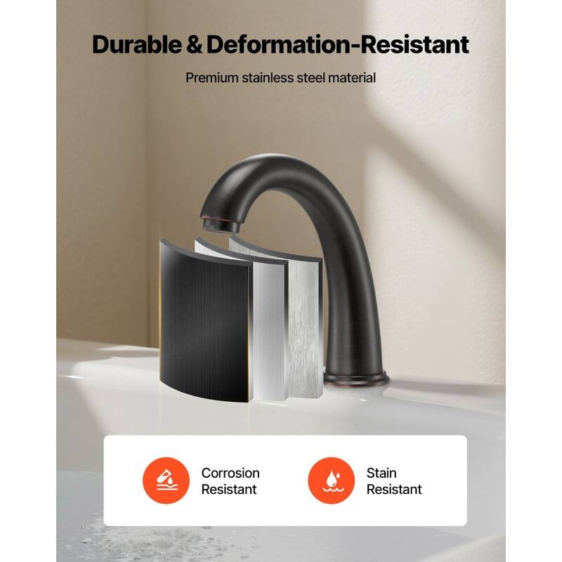 Bronze Stainless Steel Roman Bathtub Faucet Set with Dual Handles and Fast Flow Design - 9.84 x 2.05 x 6.69 inch