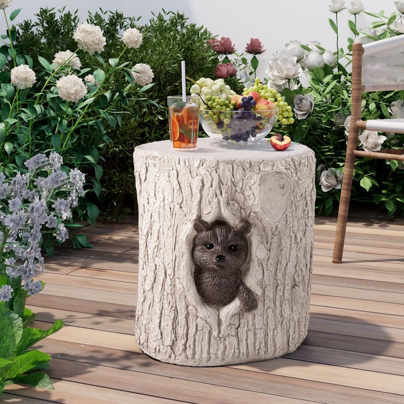 COSIEST Outdoor Antique Accent Stump Stool