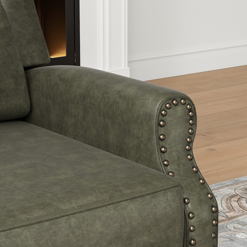 Faux Leather Pushback Recliner Chair for Living Room Bedroom