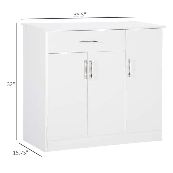 HOMCOM Modern Kitchen Sideboard, Buffet Table with Adjustable Shelves ...