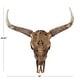 preview thumbnail 7 of 11, Rustic Polystone Carved Skull Cow Wall Decor - Brown or Bronze