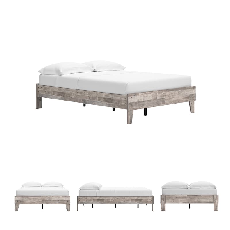 Signature Design by Ashley Neilsville Weathered Woodgrain Platform Bed