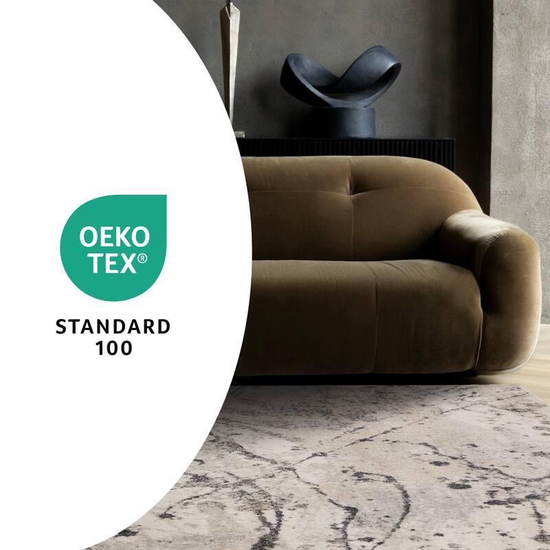 Grey Paint Splatter Abstract High-Traffic Rug