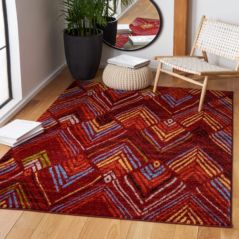 SAFAVIEH Amsterdam Gulumser Modern Rug - 9' x 12' - Red/Terracotta