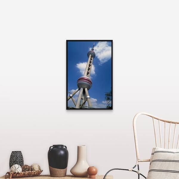 Shop Low Angle View Of Oriental Pearl Tv Tower Blue Sky