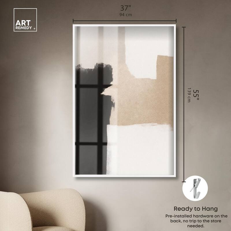 Beige and Black I Shadowbox by Art Remedy