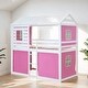 preview thumbnail 1 of 16, Twin Size Bunk Wood House Bed with Tent