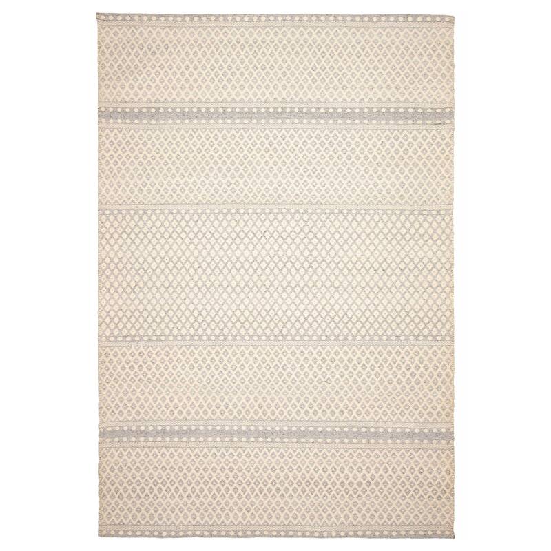 ECARPETGALLERY Hand Tufted Sienna Cream Wool Rug - 6'6 x 9'8 - Cream - 6'6 x 9'8