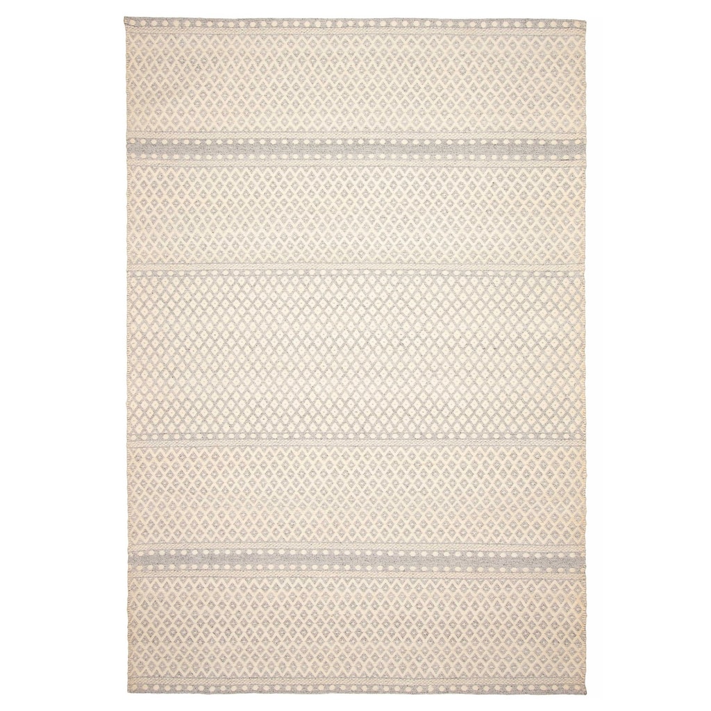 ECARPETGALLERY Hand Tufted Sienna Cream Wool Rug - 6'6 x 9'8