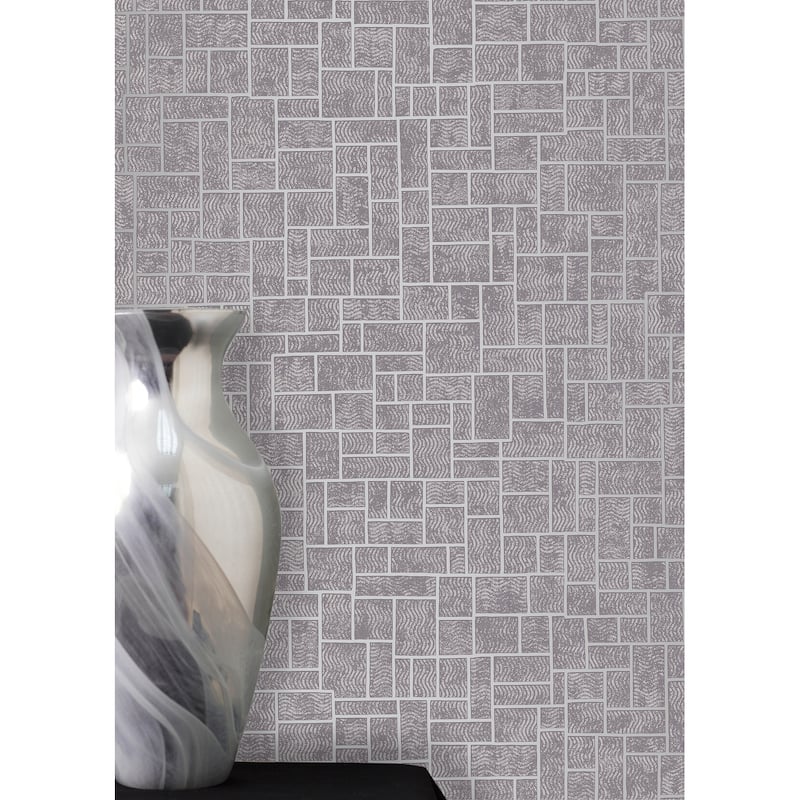 Decorline Etude Purple Geometric Wallpaper - 20.5in x 396in x 0.025in