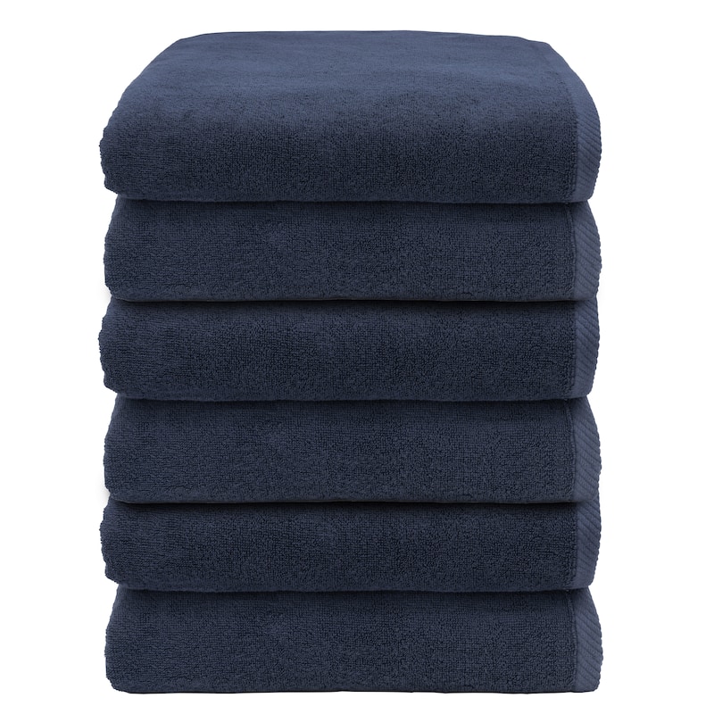 Authentic Hotel and Spa 100% Turkish Cotton Ediree Hand Towels - Set of 6 - Marine