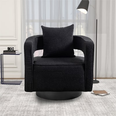 29.0"W Swivel Accent Open Back Chair Sofa Chair With Black Base
