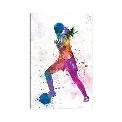 iCanvas "Girl Playing Soccer Silhouette II" by Paul Rommer Canvas Print