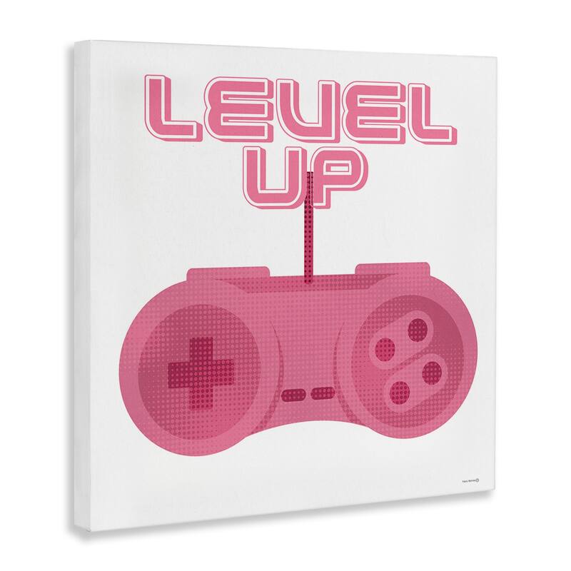 Stupell Girl Gamer Pink Level Up Canvas Wall Art Design By Yass Naffas Designs