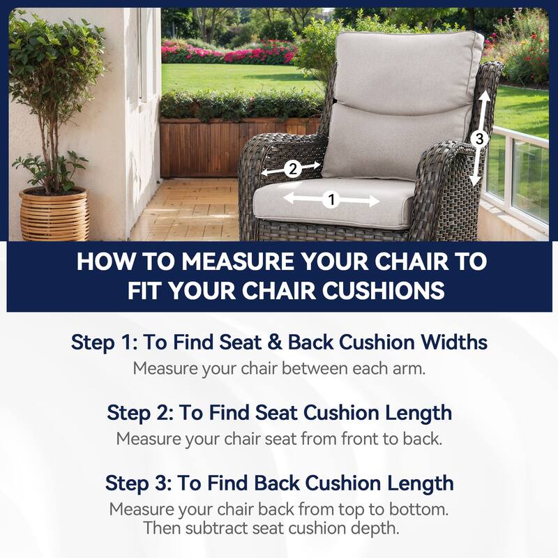 2 Pair Patio Soft Cushions for Outside