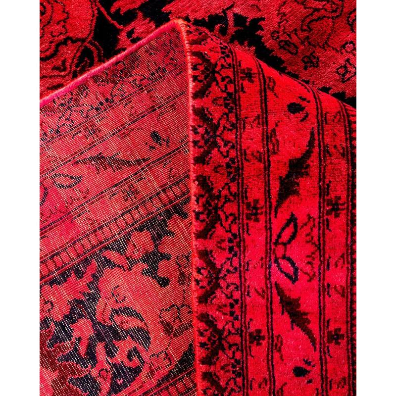 Overton Hand Knotted Wool Vintage Inspired Modern Contemporary Overdyed Pink Area Rug - 8' 0" x 10' 4"