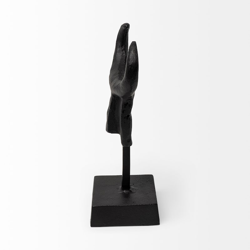 Caleb 4L x 5W Black Metal Tribal Figurine - 3.5L x 5.0W x 9.0H