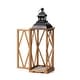 preview thumbnail 26 of 49, Glitzhome 2-Piece Oversize Farmhouse Wood/ Metal Hanging Candle Holders Decorative Lanterns