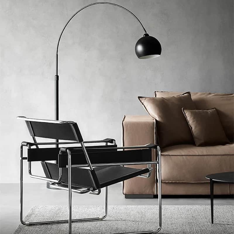 Momei Mid-Century Modern Saddle Leather Accent Chair with Stainless Steel Chair Leg