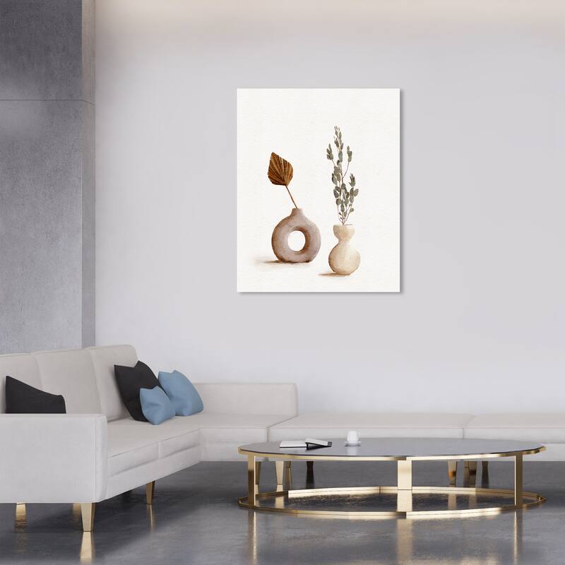 Wynwood Studio Canvas Floral and Botanical Contemporary Abstract Vase Wall Art Canvas Print - 30 x 36