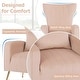 preview thumbnail 6 of 30, Costway Velvet Upholstered Wingback Chair with Lumbar Pillow & Golden - See Details