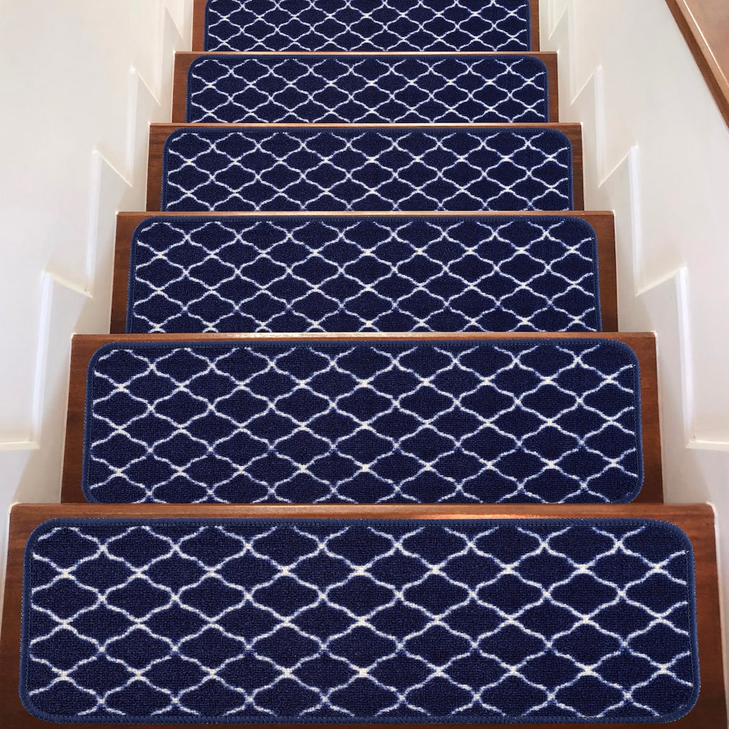Beverly Rug Non Slip Carpet Stair Treads 8.5"x26" Trellis Pattern