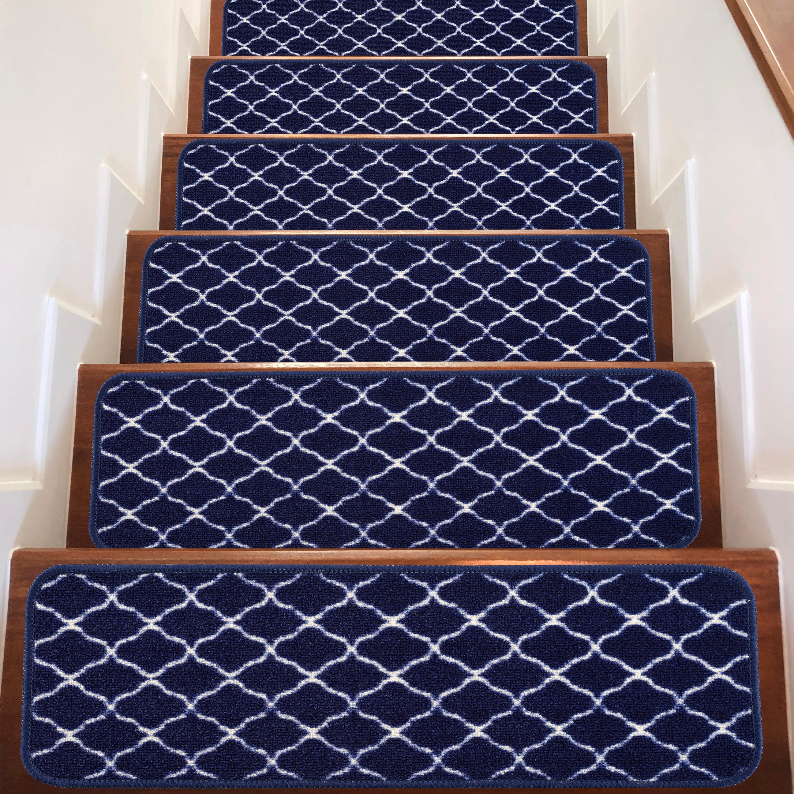 Beverly Rug Non Slip Carpet Stair Treads 8.5"x26" Trellis Pattern