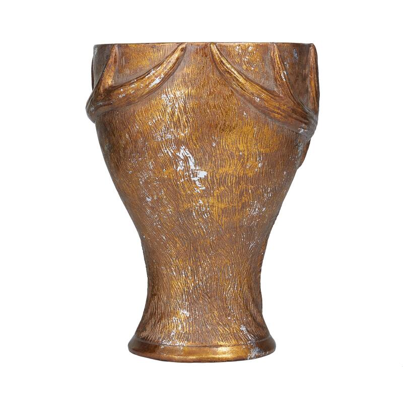 Bronze Polystone Traditional Planter - 10"L x 10"W x 14"H