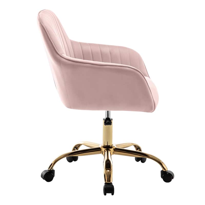 Porthos Home Belen Adjustable Office Chair, Velvet, Gold Metal Legs