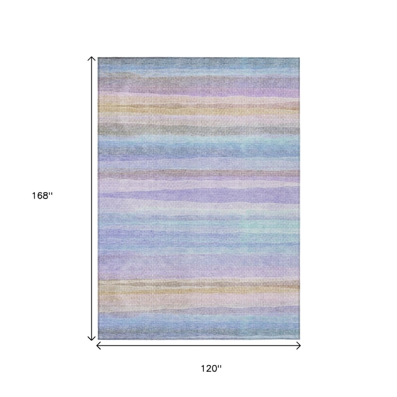 HomeRoots Striped Transitional Rectangle Outdoor Rug