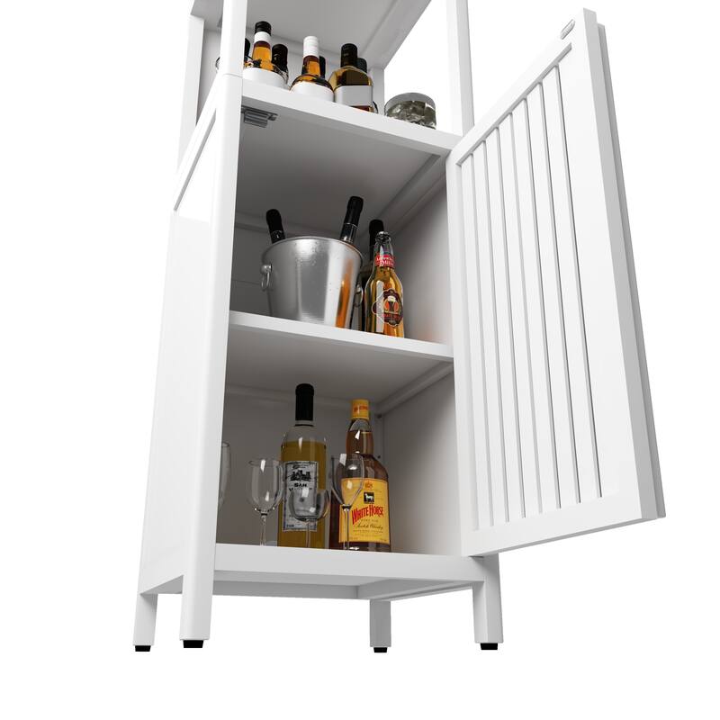 A 52-foot-tall white linen tower bamboo storage cabinet, suitable for main living spaces such as bathrooms, bedrooms, an