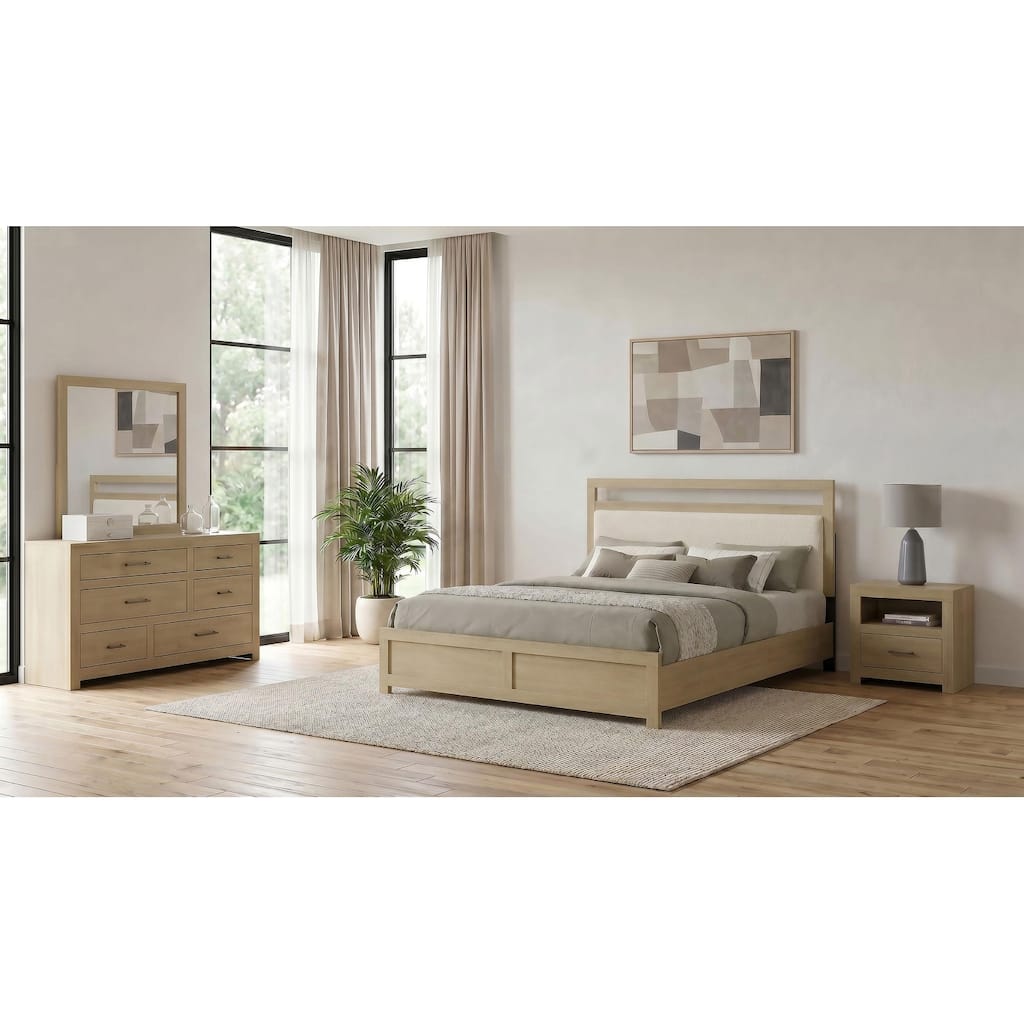 Hendricks Bedroom Set Light Oak and Cream