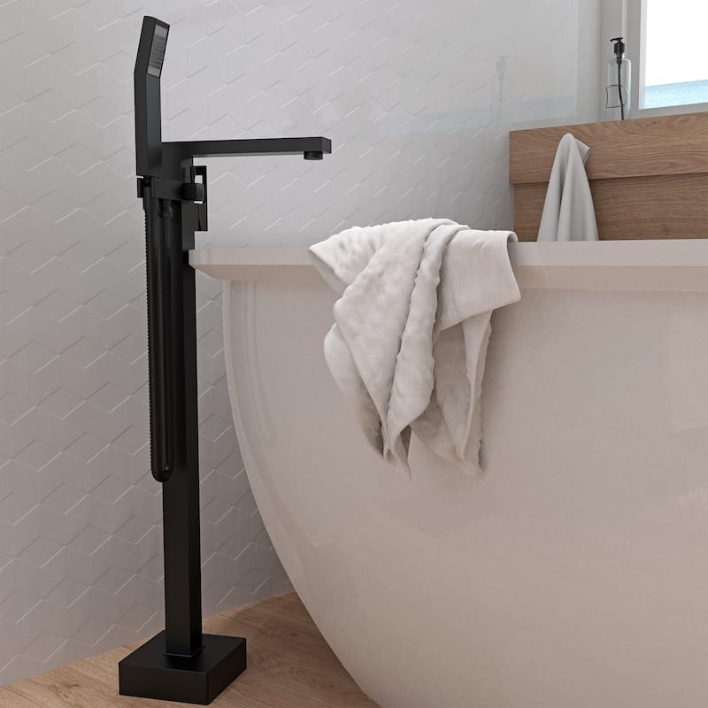 Belanger QUA45CMB Single Handle Freestanding Tub Filler, Matte Black