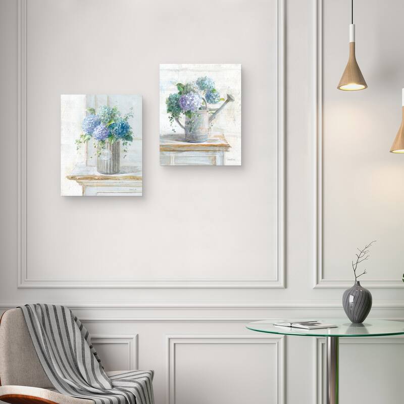Morning Hydrangeas I, Morning Hydrangeas II by Danhui Nai Canvas Art Prints