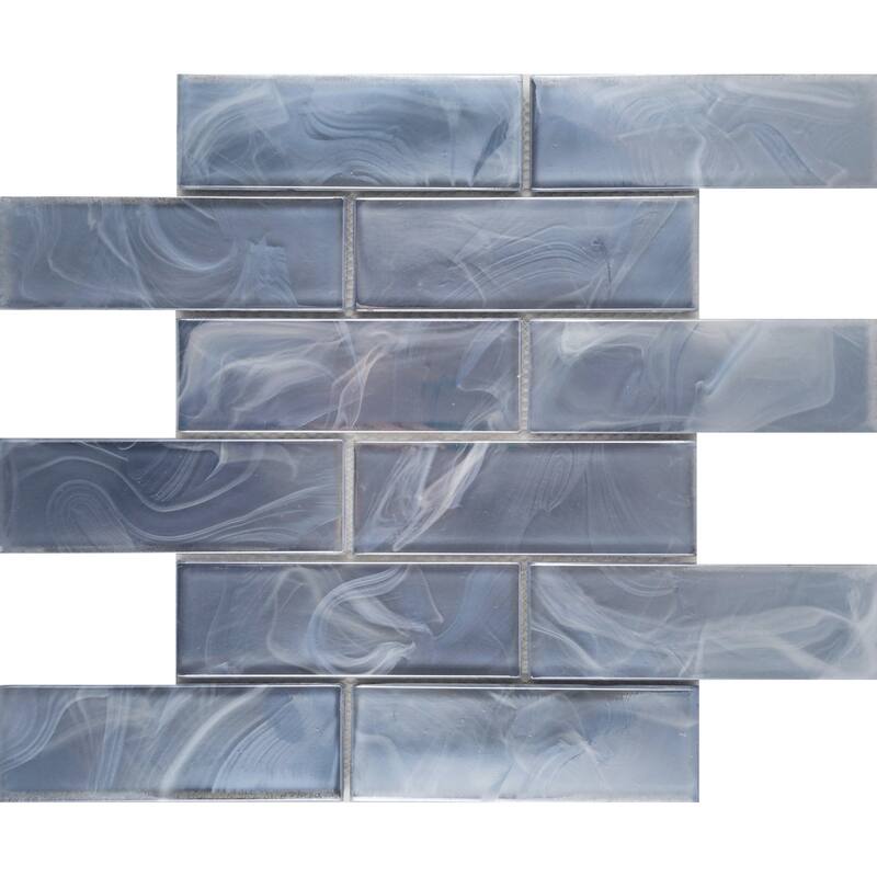 Emser Tile Splash - 12" x 12" Rectangle Brick Mosaic Wall Tile - Matte