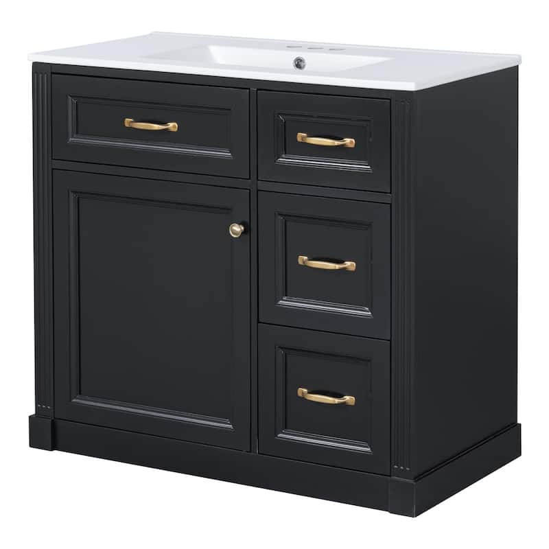 Bathroom Vanity with Sink, Cabinet with Drawers