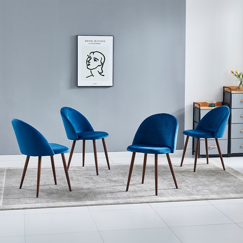 Blue kitchen chairs on sale set of 4