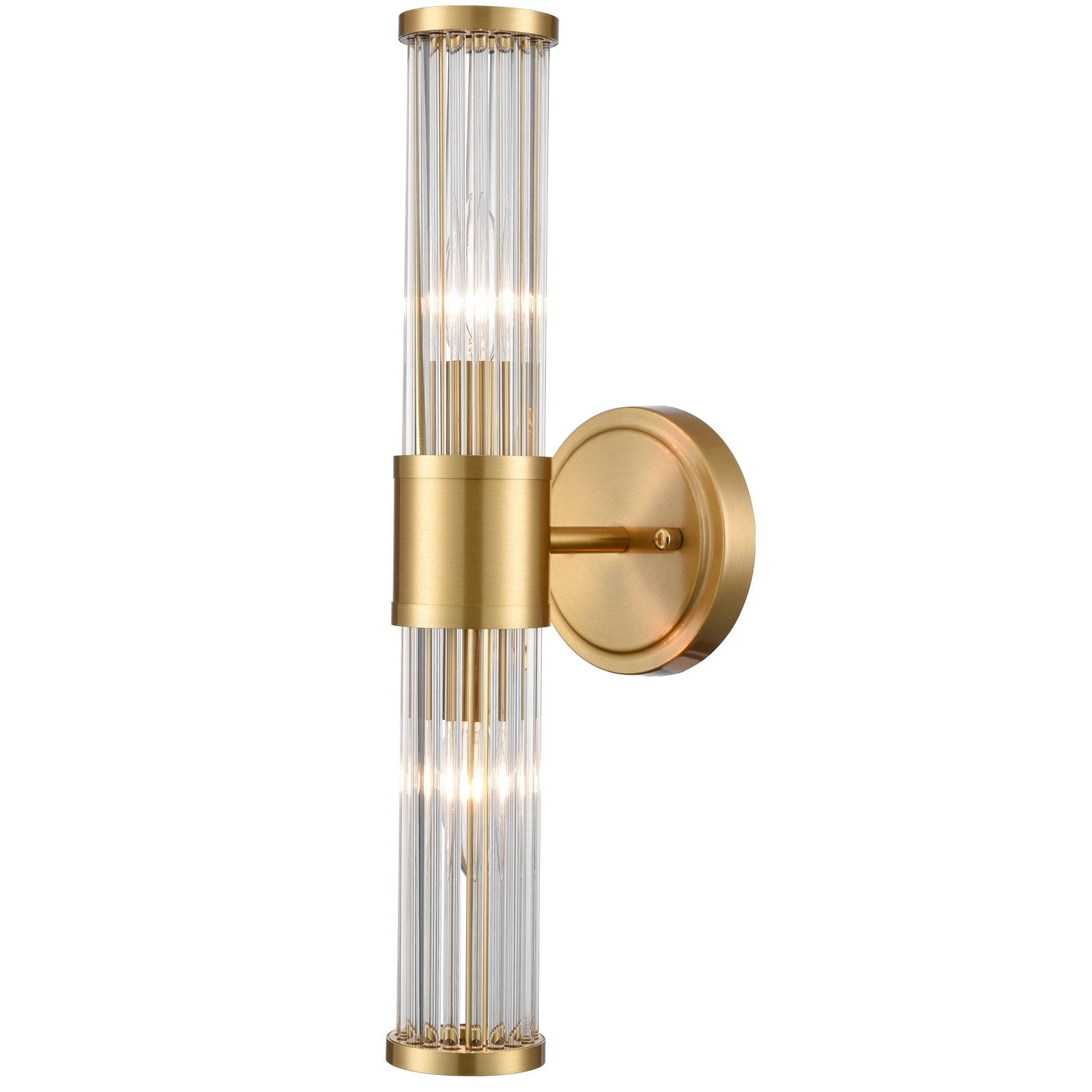 Spoleto Modern Brass Crystal Wall Sconce 2-Bulbs