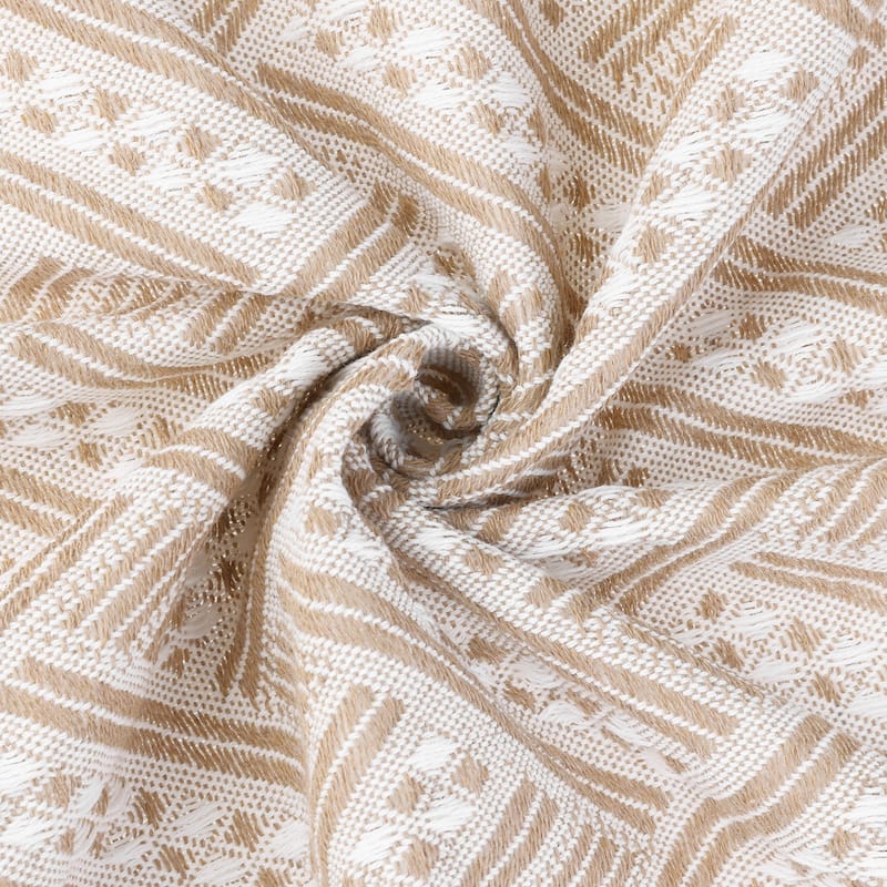 1 Pack Rectangle Tablecloth, Cotton Linen Table Cover with Tassels - Light Coffee - 51x51inch