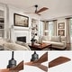 preview thumbnail 156 of 199, 42“/52"/60"/48" Noiseless Walnut Wood Ceiling Fan with Remote Control, Integrated Light Optional