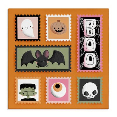 Stupell Spooky Cute Halloween Stamps Canvas Wall Art Design By Sarah Hickman