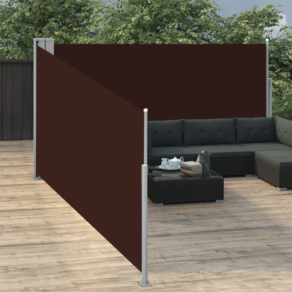 Shop Vidaxl Retractable Side Awning Brown 66 9 X393 7 Overstock 31100691