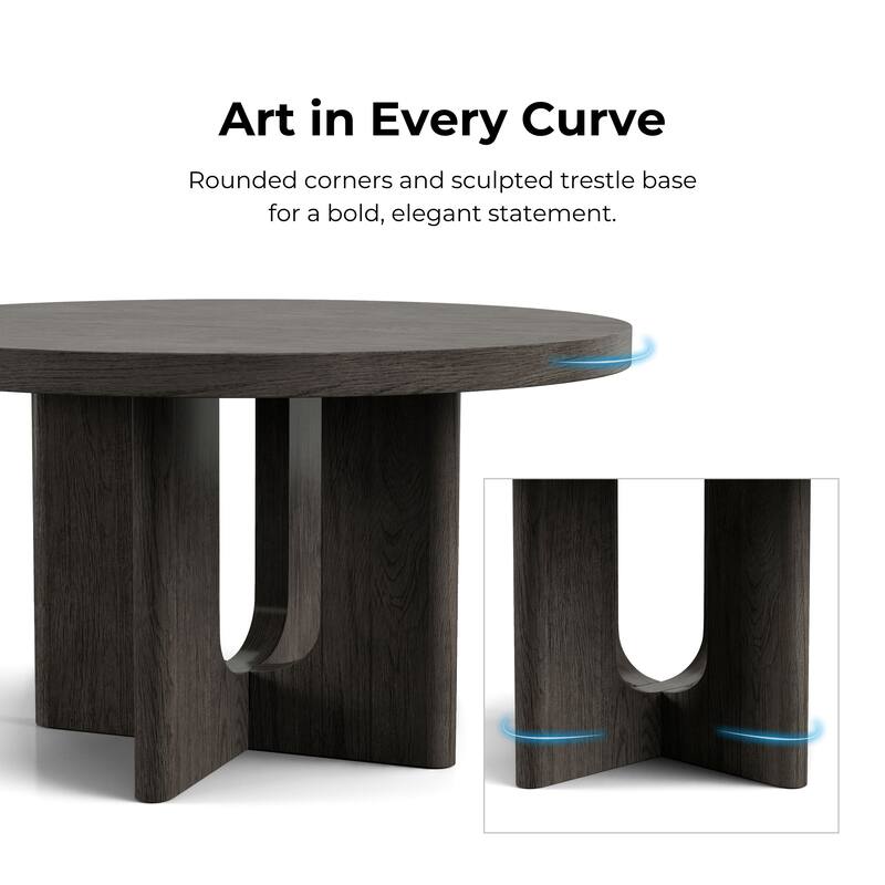 Furniture of America Piez Modern 5-Piece Solid Wood Round Dining Set