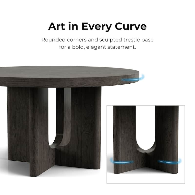 Furniture of America Piez Modern 54-inch Round Solid Wood Dining Table