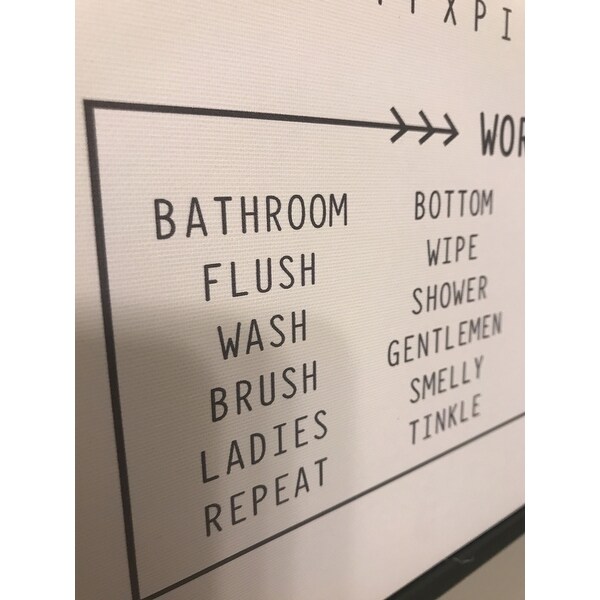 The Stupell Home Decor Black and White Restroom Crossword ...