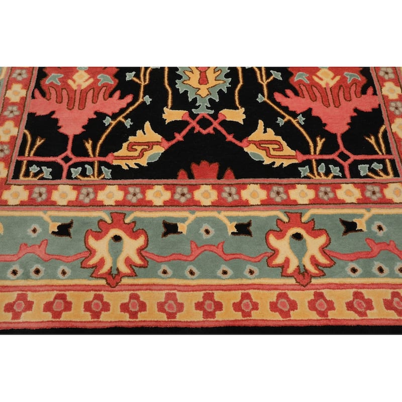 Hand Tufted Transitional Oriental Rug Multi Black Wool Art & Crafts