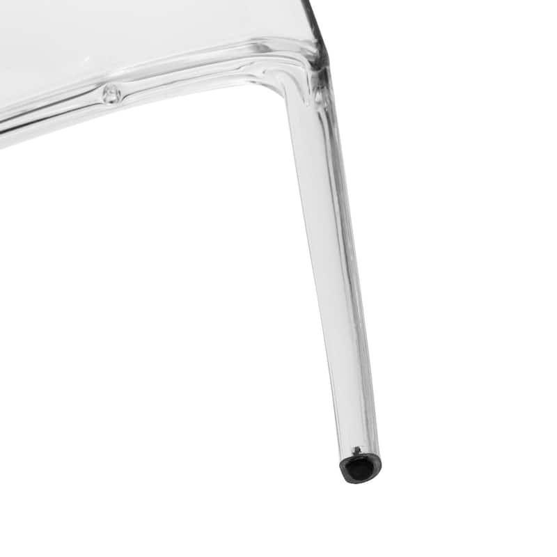 Stackable Plastic Dining Chair Set of 2 Modern Full Back Acrylic Transparent Side Chair