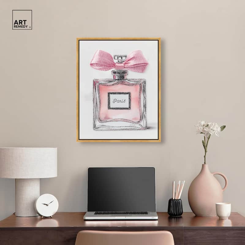 Simple Perfume Bow Canvas by Art Remedy