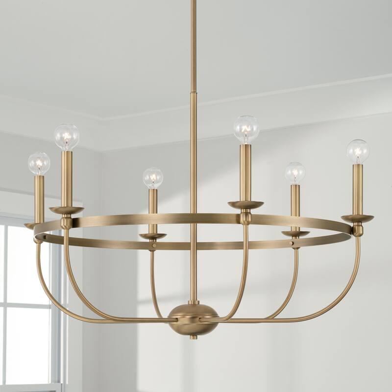 Rylann 6-light Aged Brass Chandelier